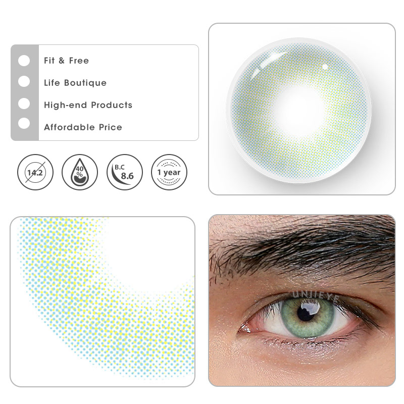 Uniieye Hidrocor II Topazio Prescription Men Colored Contact Lenses