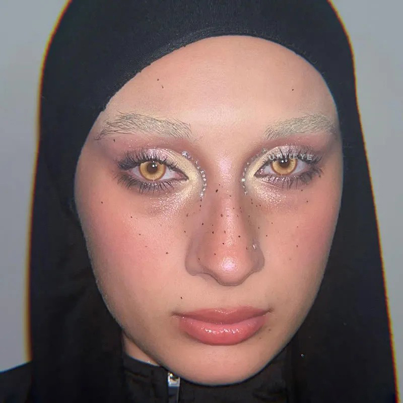 Uniieye Magic Coral Gold Brown Prescription Colored Contact Lenses