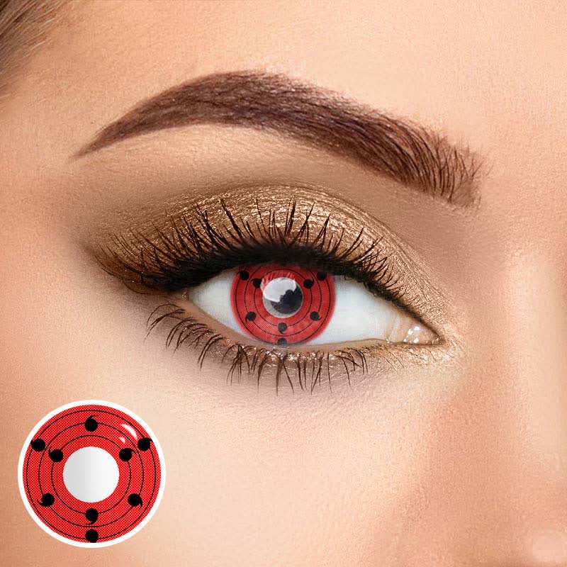 Uniieye Rinne Sharingan Red Prescription Cosplay Colored Contact Lenses
