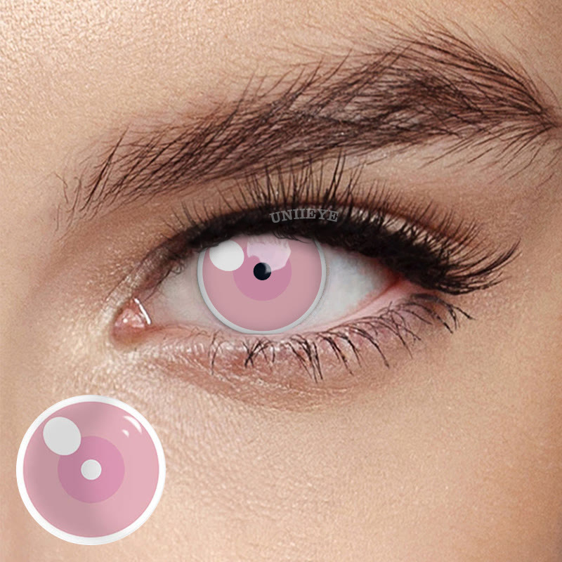 Uniieye Blind Cloud Rim Pink Prescription Cosplay Colored Contact Lenses-UNIIEYE