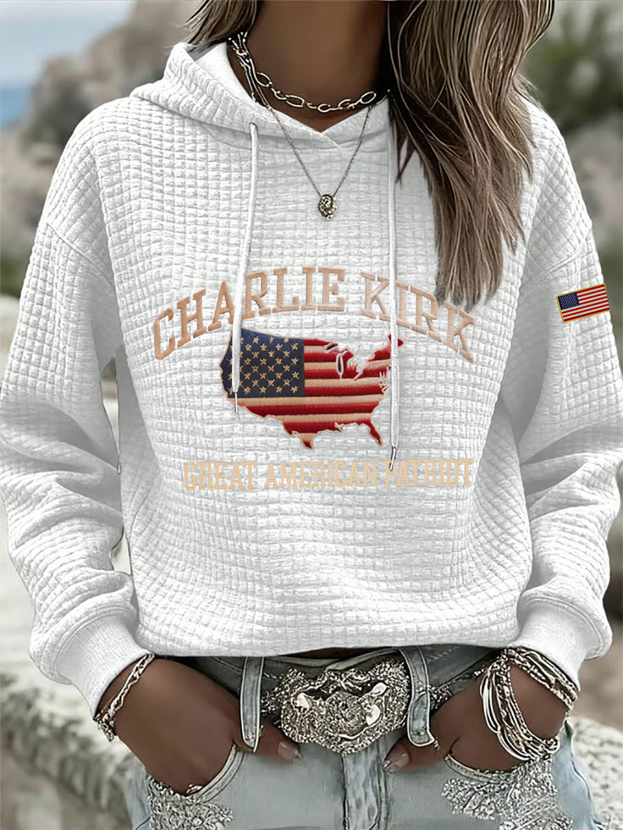 Women's Patriotic Waffle Hoodie-America250