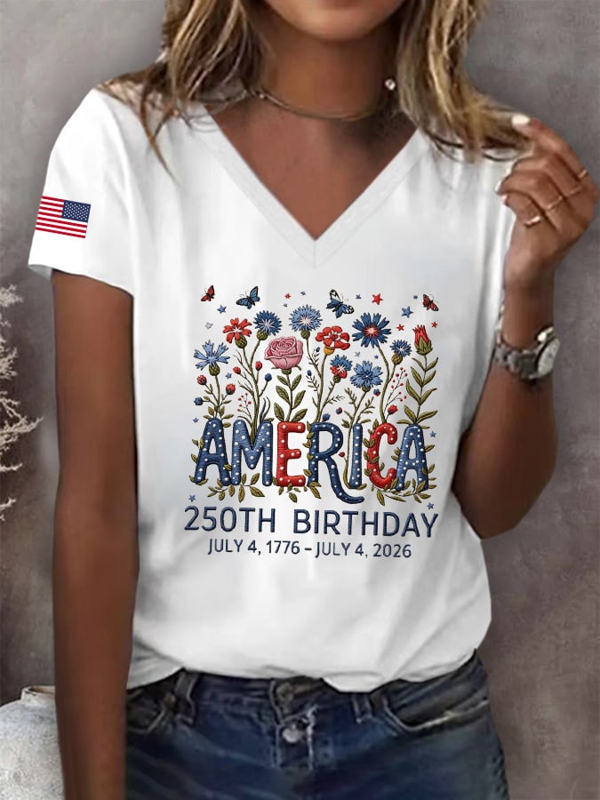 Women's America 250th Birthday T-Shirt-America250