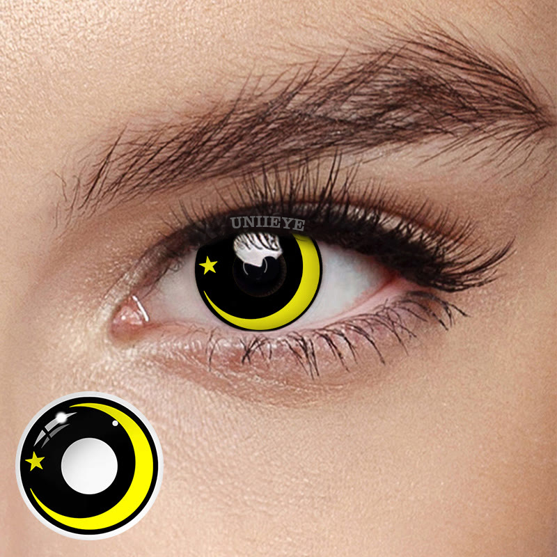 Uniieye Moon Star Yellow Cosplay Colored Contact Lenses-UNIIEYE