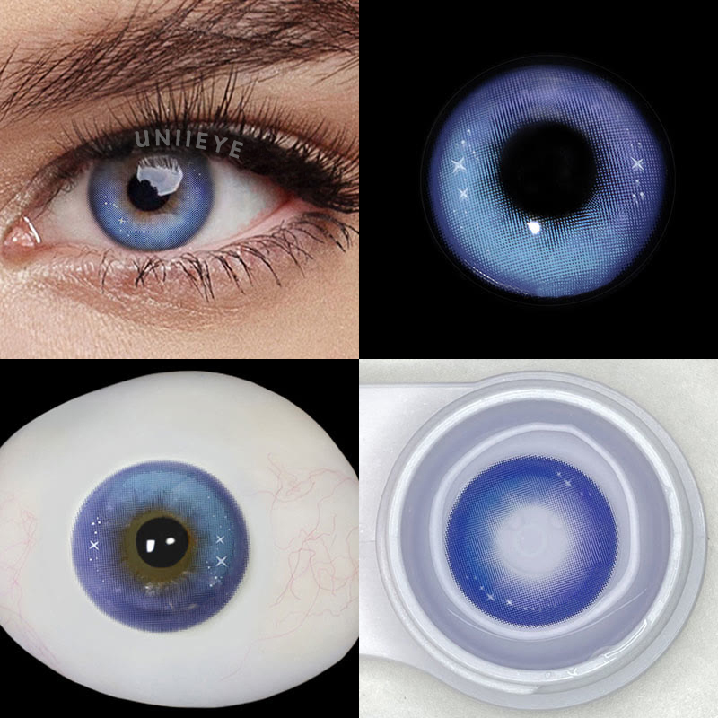 Uniieye Genshin Moon Blue Violet Prescription Men Colored Contact Lenses