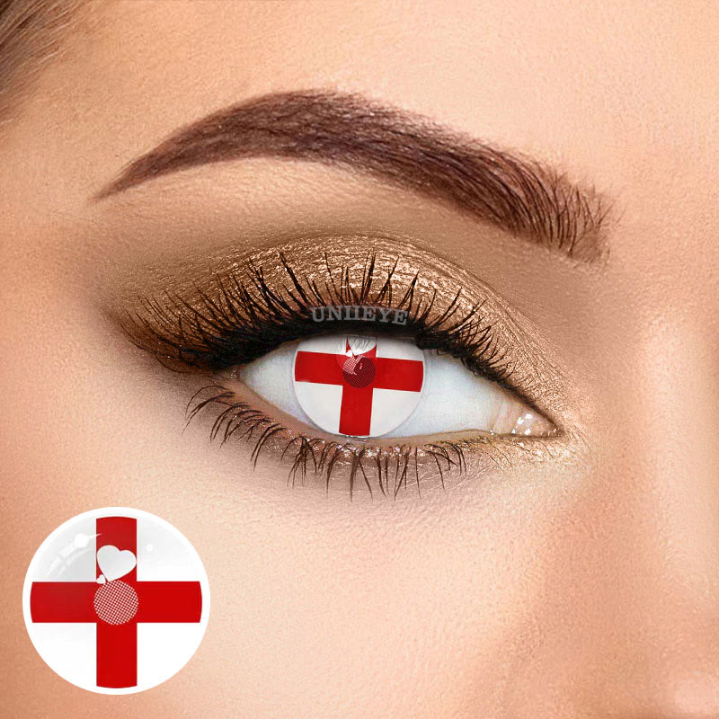 Uniieye Blind Red Cross Cosplay Colored Contact Lenses-UNIIEYE