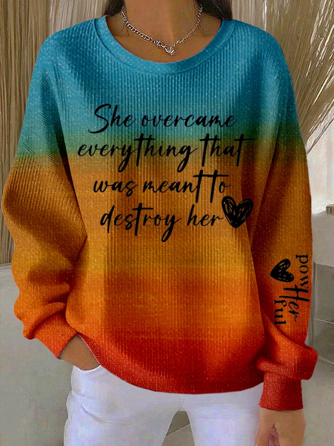 Women's Retro Faith Print Casual Sweatshirt-America250