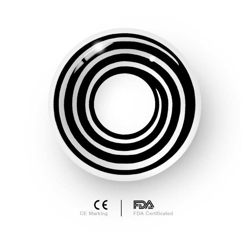 Uniieye Black White Spiral Prescription Cosplay Colored Contact Lenses-UNIIEYE