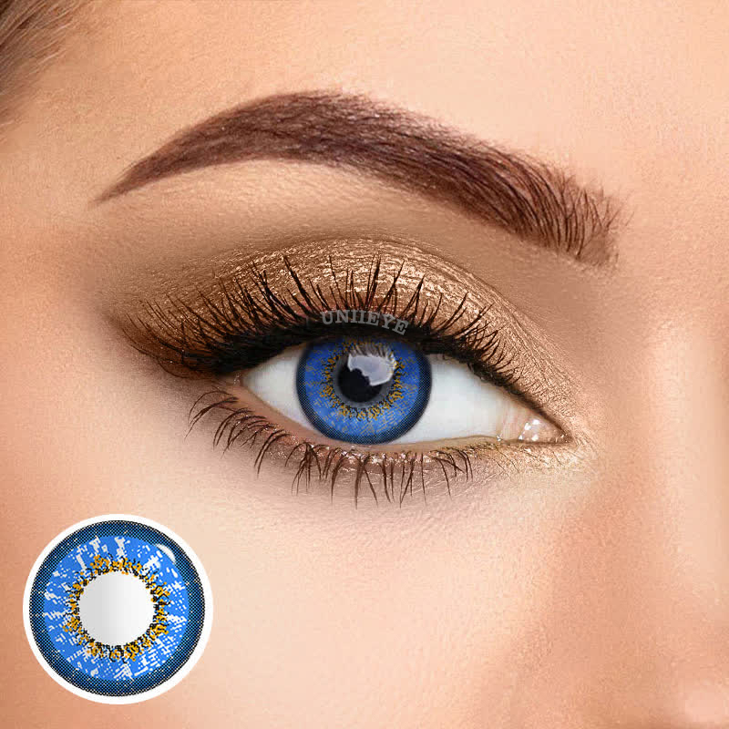 Uniieye Blue Prescription Cosplay Colored Contact Lenses-UNIIEYE