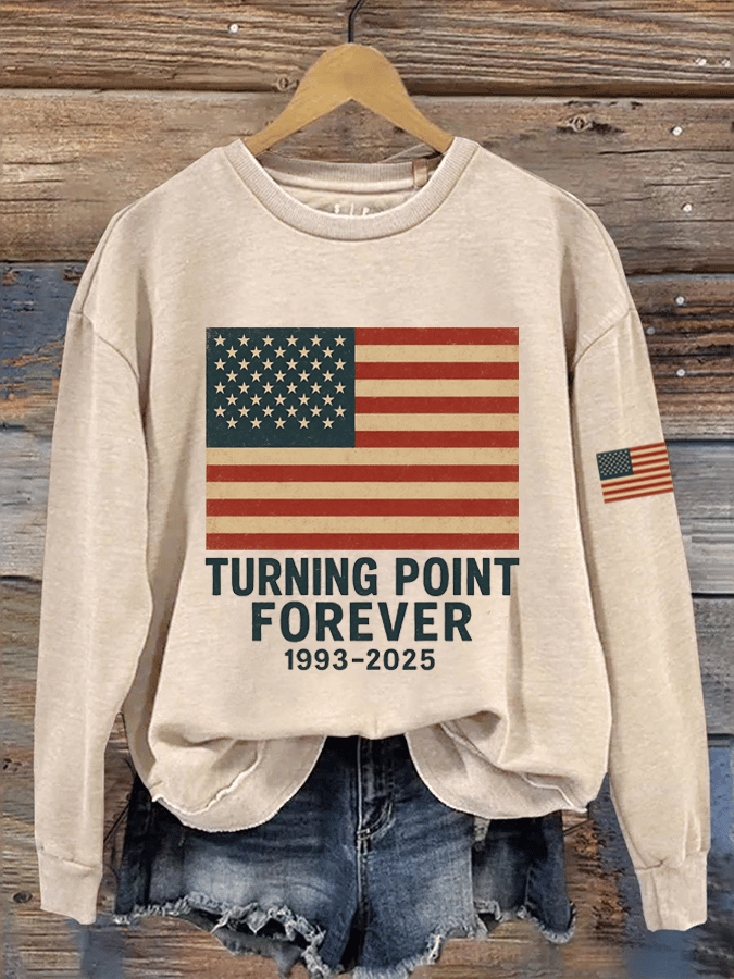 Women's Hot Events Printed Crew Neck Sweatshirt-America250