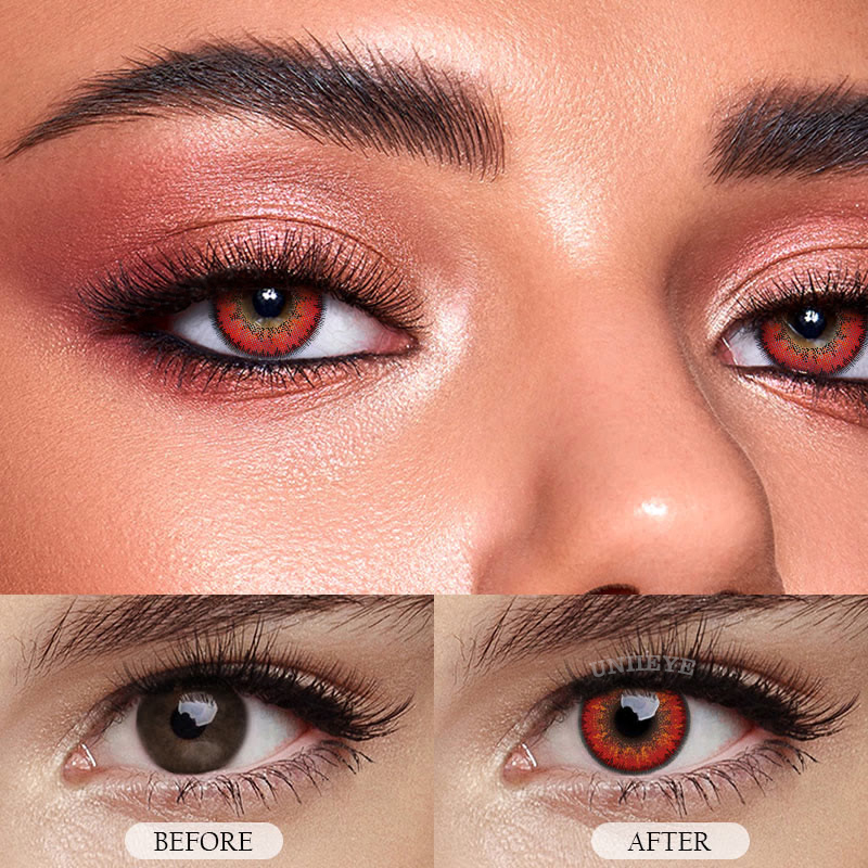 Uniieye Fruitage Red Prescription Cosplay Colored Contact Lenses-UNIIEYE