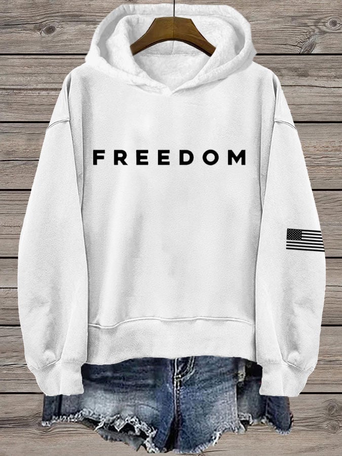 Women's Freedom Print Hooded Sweatshirt-America250