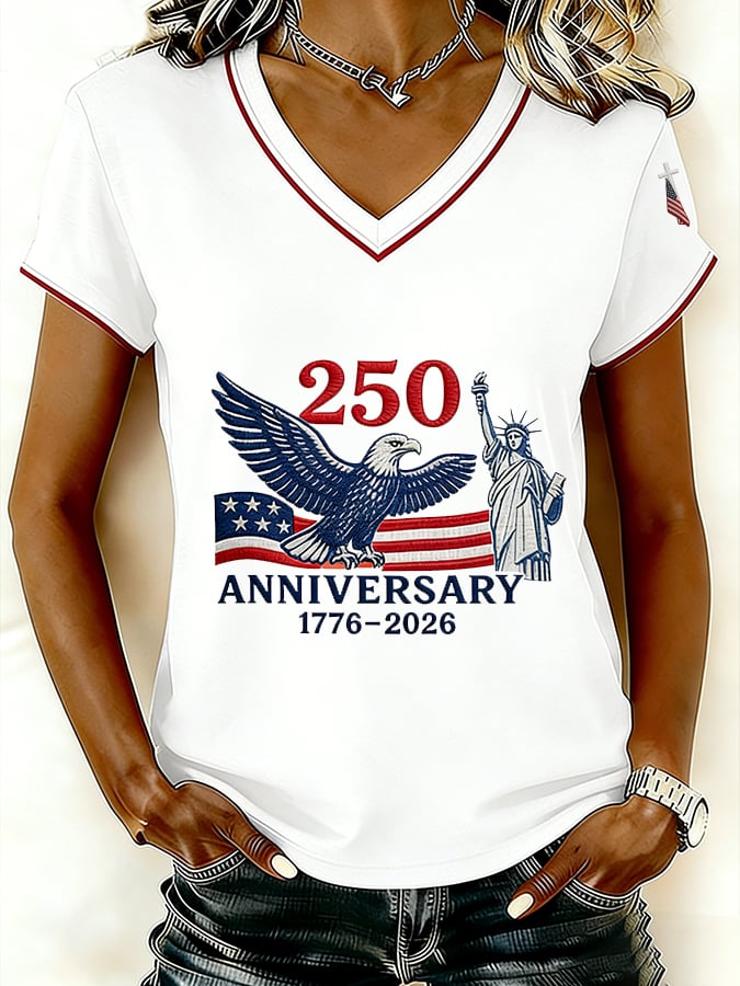 Women's Vintage America 250th Anniversary Faith Print T-Shirt-America250