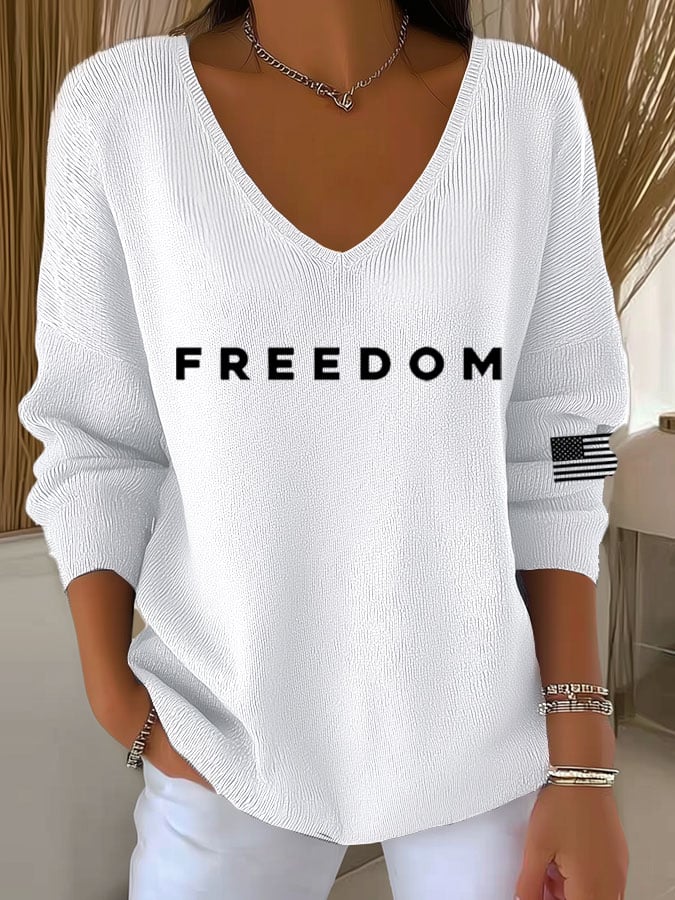 Women's Freedom Print Long Sleeve Top-America250