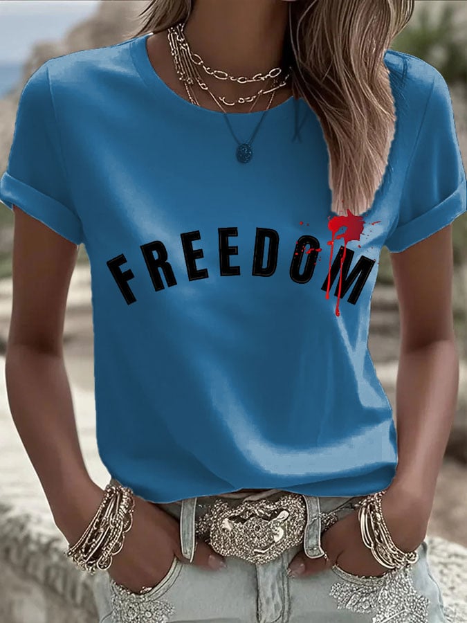 Women's Commemorative Leader Print Casual T-shirt-America250