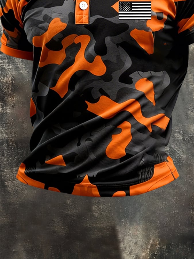 Men's Retro Patriot Camouflage Patchwork T-shirt-America250