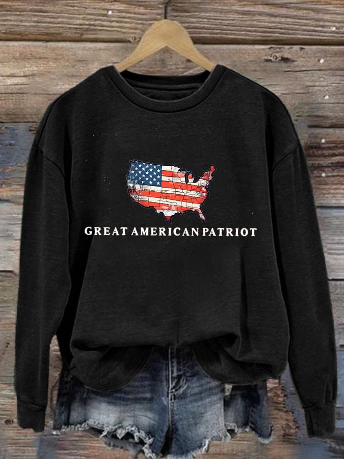 Women's Printed Casual Sweatshirts-America250