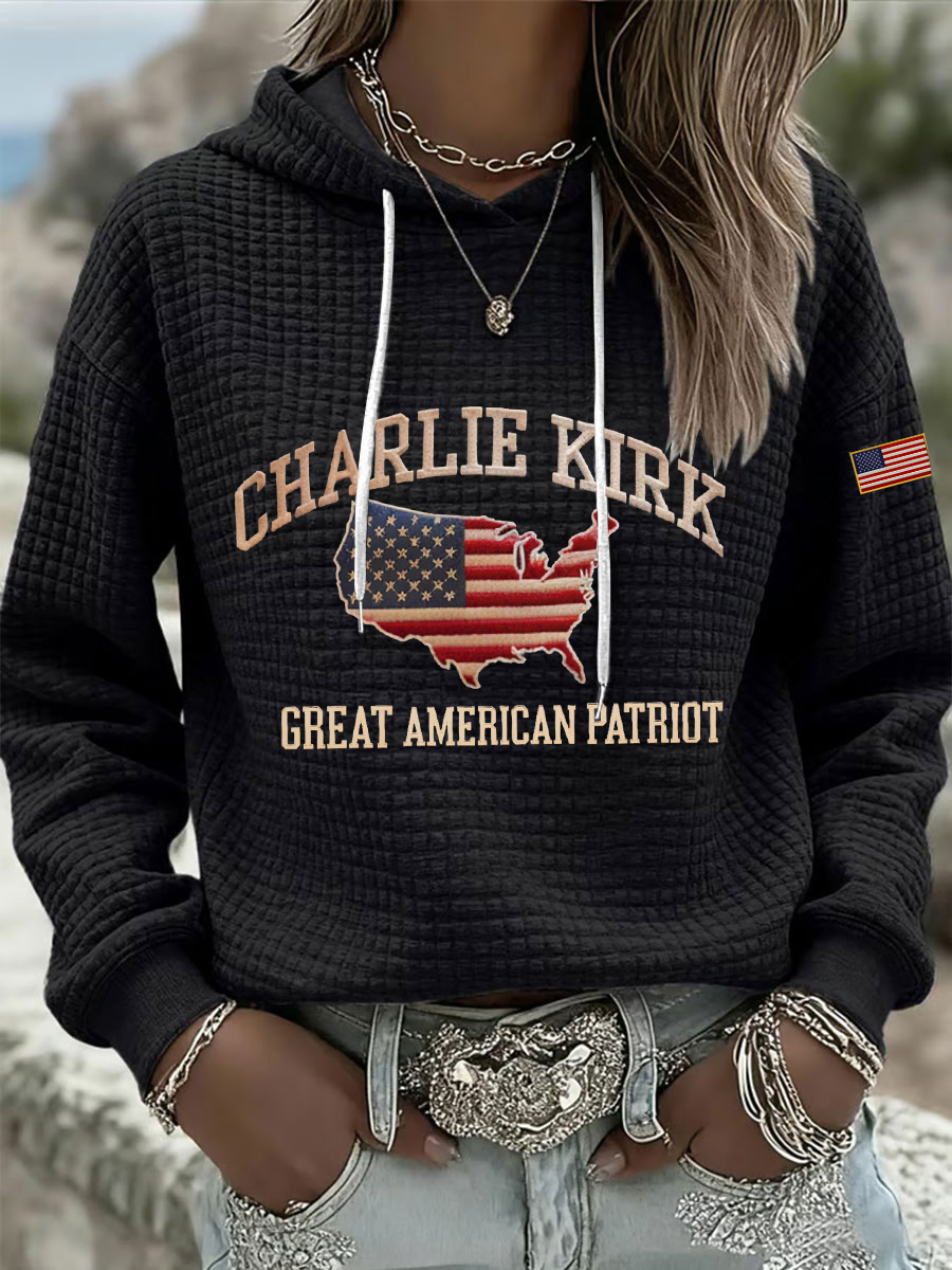 Women's Patriotic Waffle Hoodie-America250