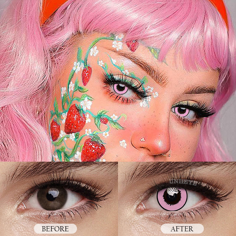 Uniieye Elements Pink Prescription Cosplay Colored Contact Lenses-UNIIEYE