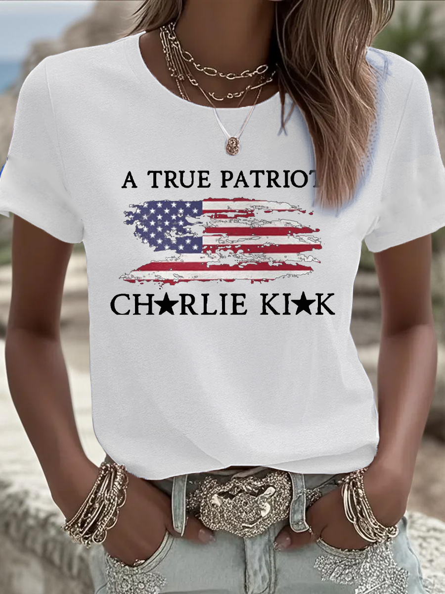 Women's TP Flag Printed T-shirt-America250