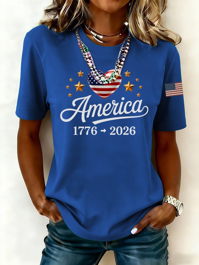 Women's casual American 250th Anniversary T-shirt-America250