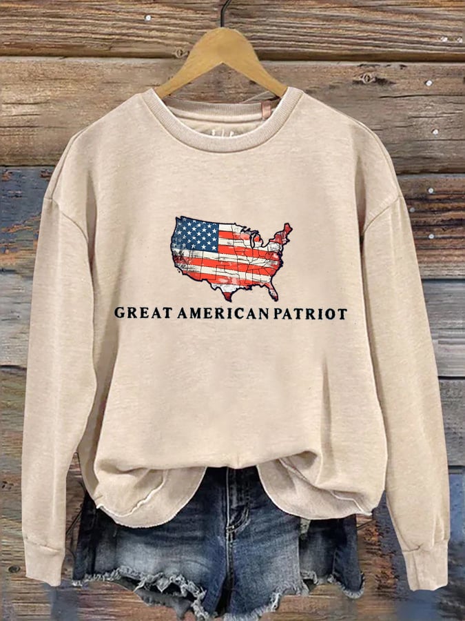 Women's Printed Casual Sweatshirts-America250