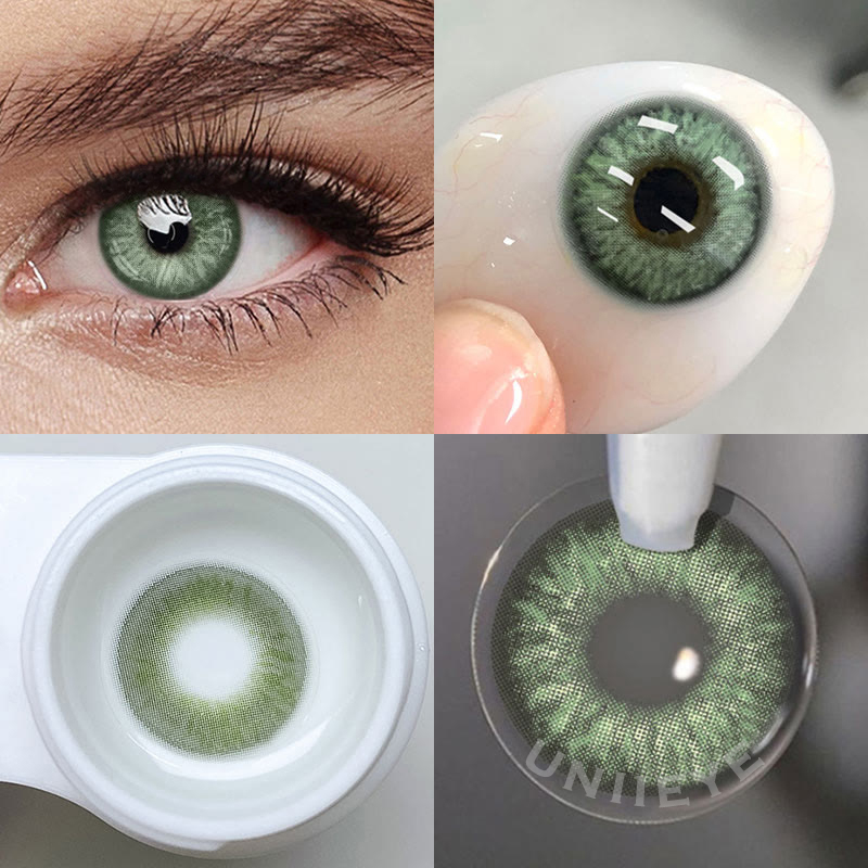 Uniieye Rime Green Prescription Colored Contact Lenses