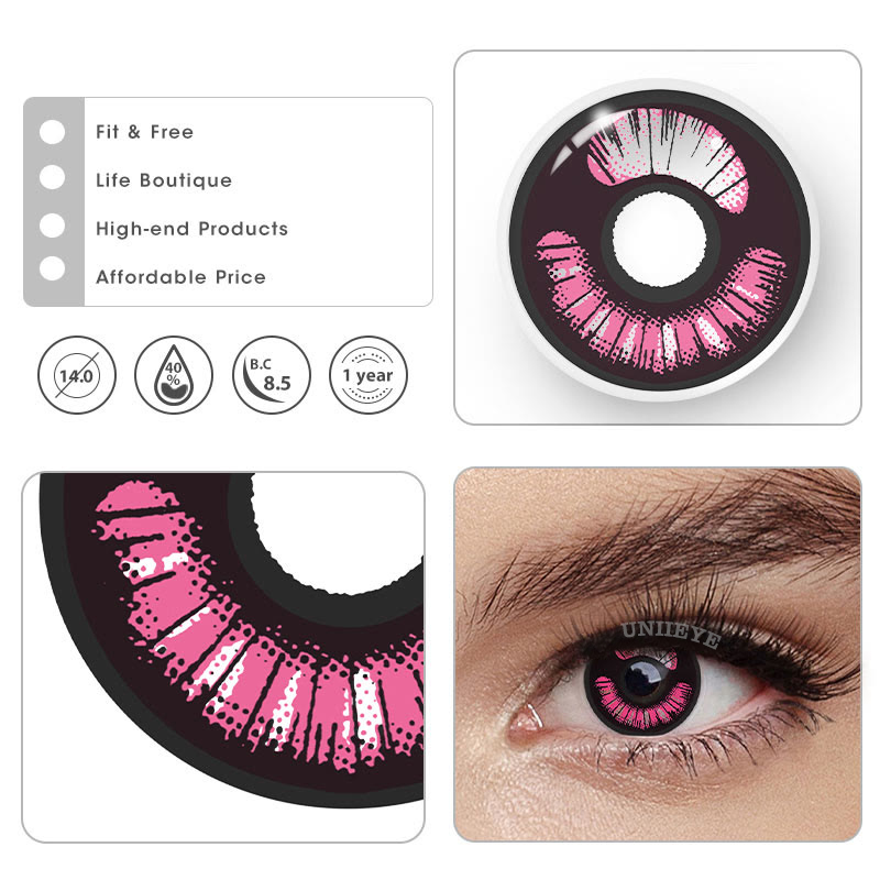 Uniieye Demon Slayer Prescription Cosplay Colored Contact Lenses-UNIIEYE