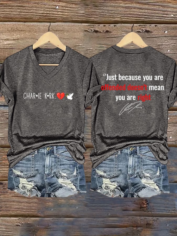 Women's Hot Spot Print V Neck T-shirt-America250