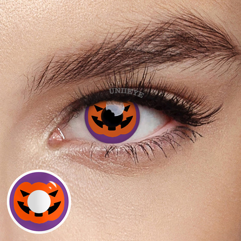 Uniieye Pumpkin Prescription Cosplay Colored Contact Lenses-UNIIEYE