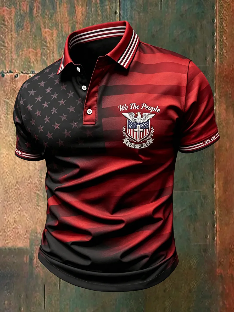 Men's America Anniversary Short-Sleeve Polo Shirt-America250