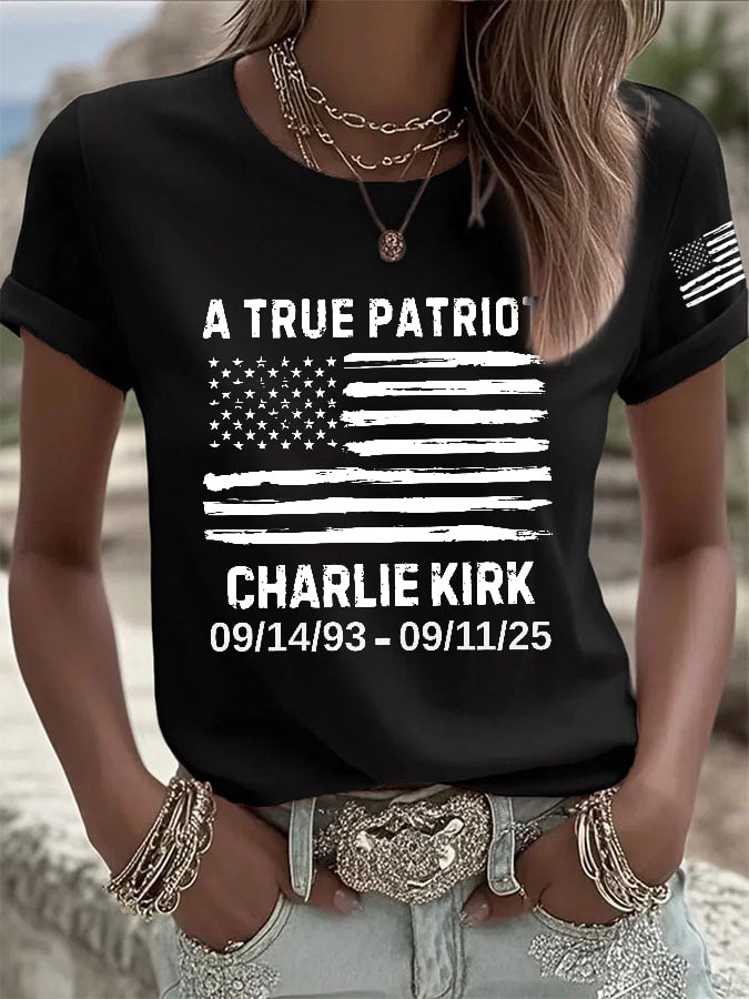 Women's Retro A True Patriot Print T-Shirt-America250