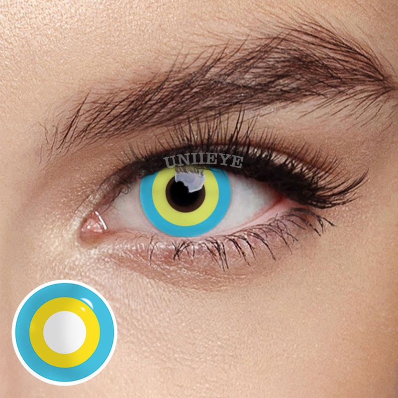 Uniieye Block Blue & Yellow Prescription Cosplay Colored Contact Lenses-UNIIEYE