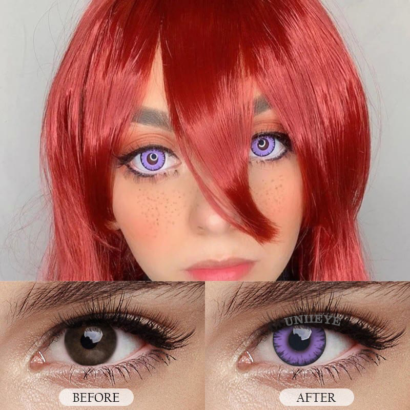 Uniieye Miracle TimesII Purple Prescription Cosplay Colored Contact Lenses-UNIIEYE
