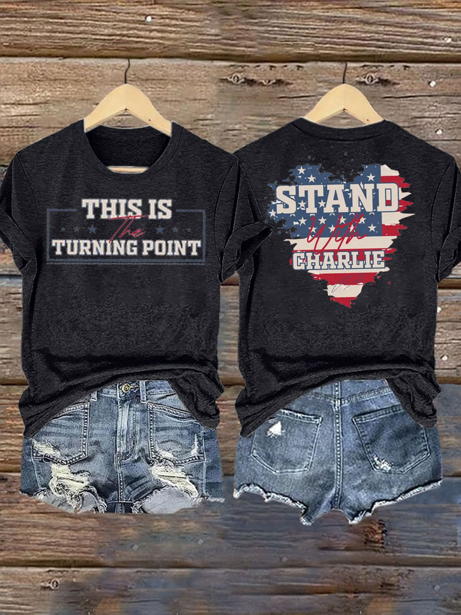 Women's C.K TP Iron On Short Sleeve T-Shirt-America250