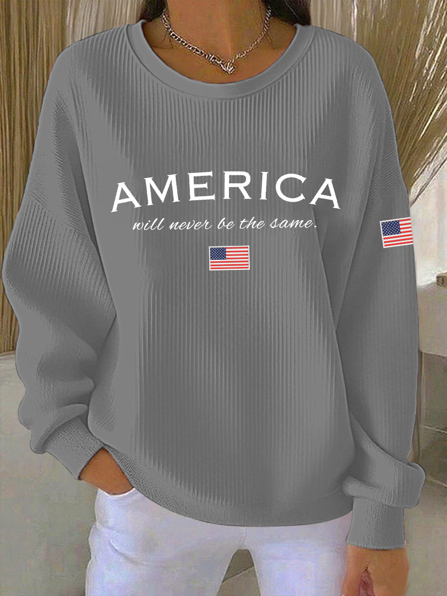 Women's American Will Never Be The Same Printed Casual Sweatshirt-America250