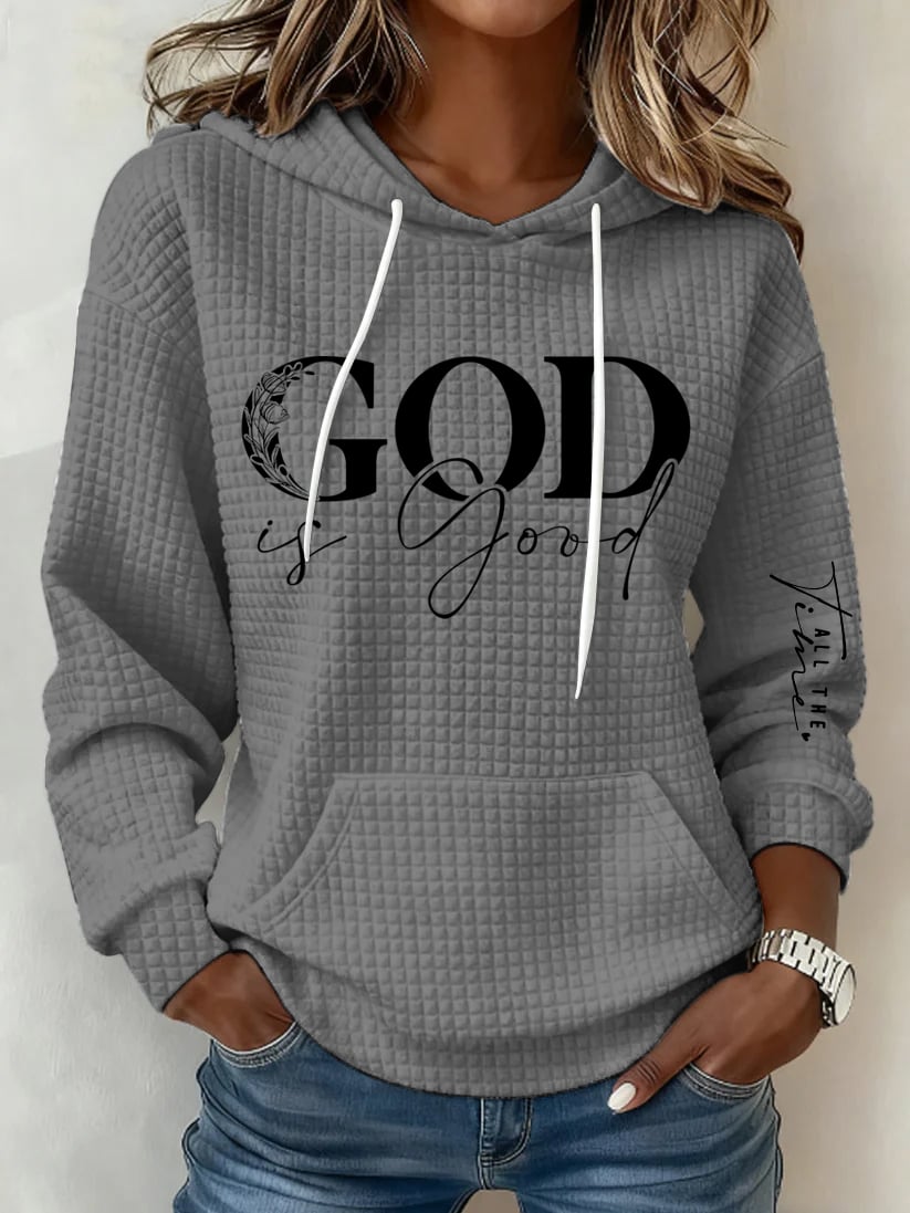 Women's Retro God Is Good  Faith Printed Sweatshirt-America250