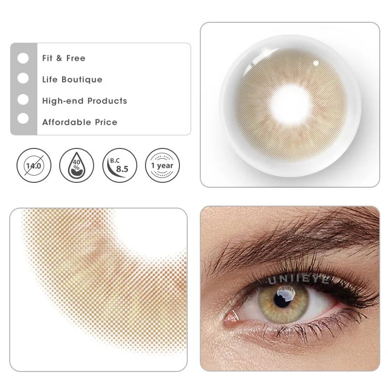 Uniieye Sin Brown Prescription Colored Contact Lenses