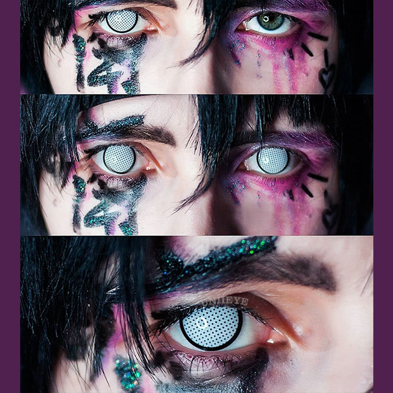 Uniieye Blind White Manson Mesh Prescription Cosplay Colored Contact Lenses-UNIIEYE
