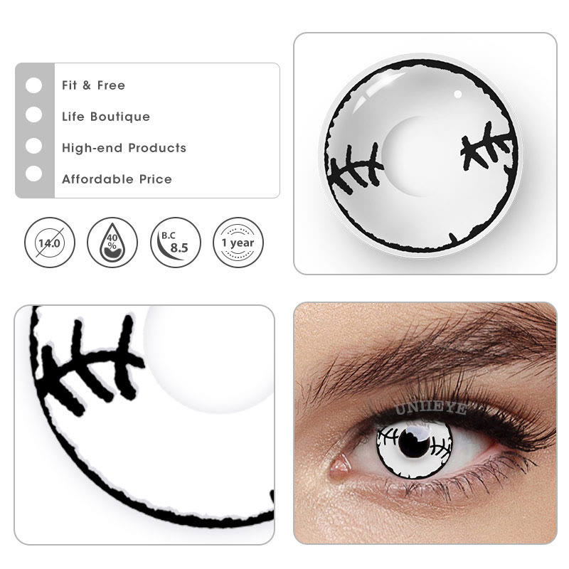 Uniieye Stitched Mummy Prescription Cosplay Colored Contact Lenses-UNIIEYE