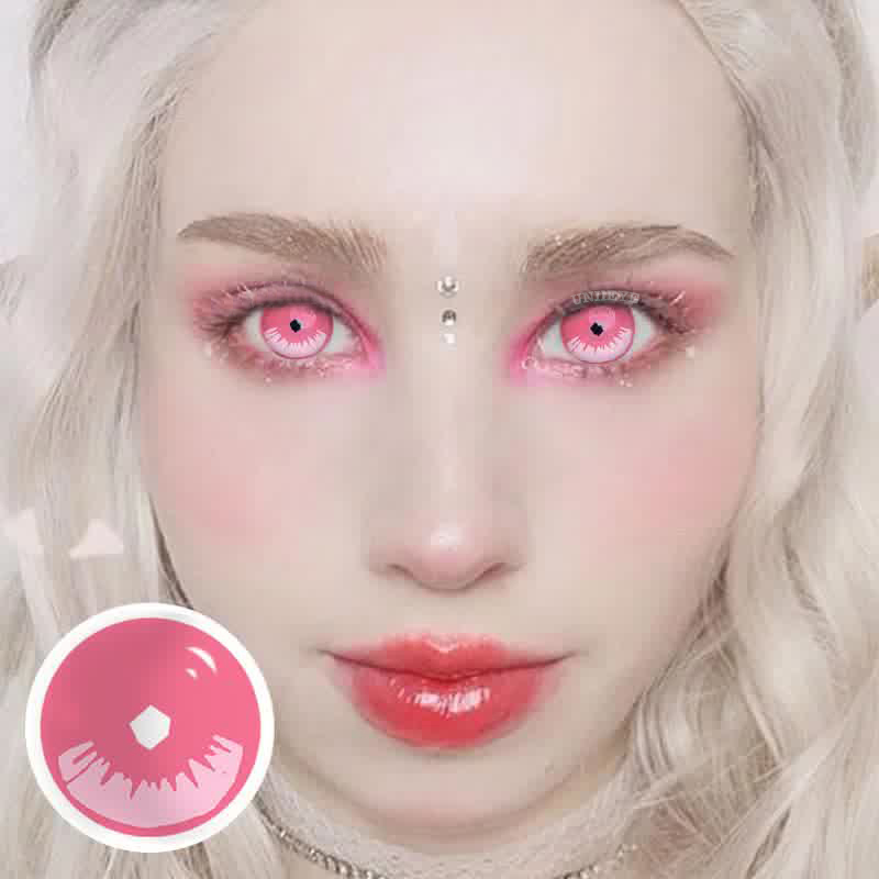 Uniieye Blind Kamado Nezuko Prescription Cosplay Colored Contact Lenses-UNIIEYE