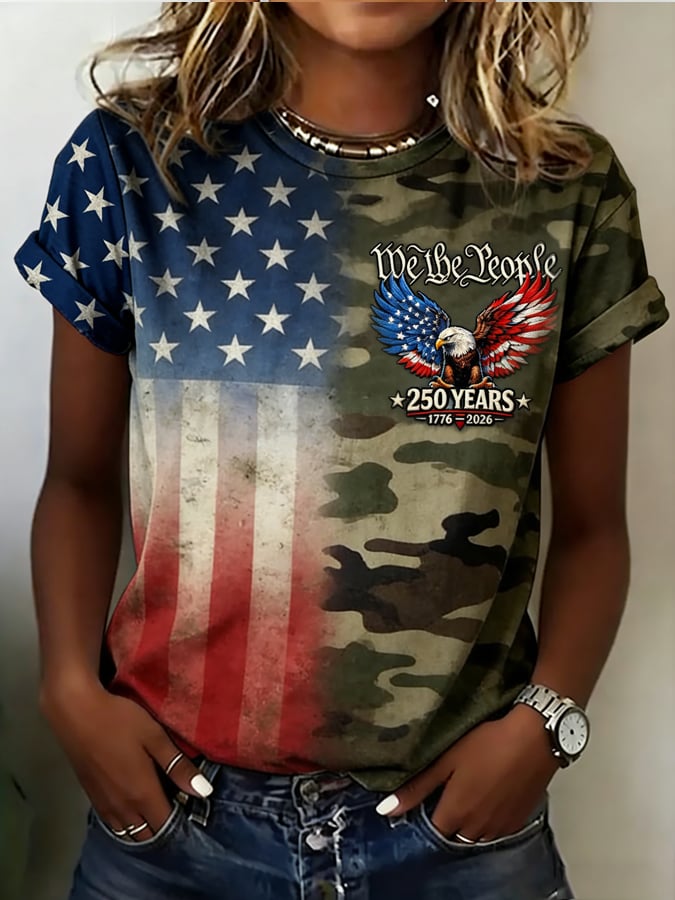 Women's  American 250th Anniversary Print T-Shirt-America250