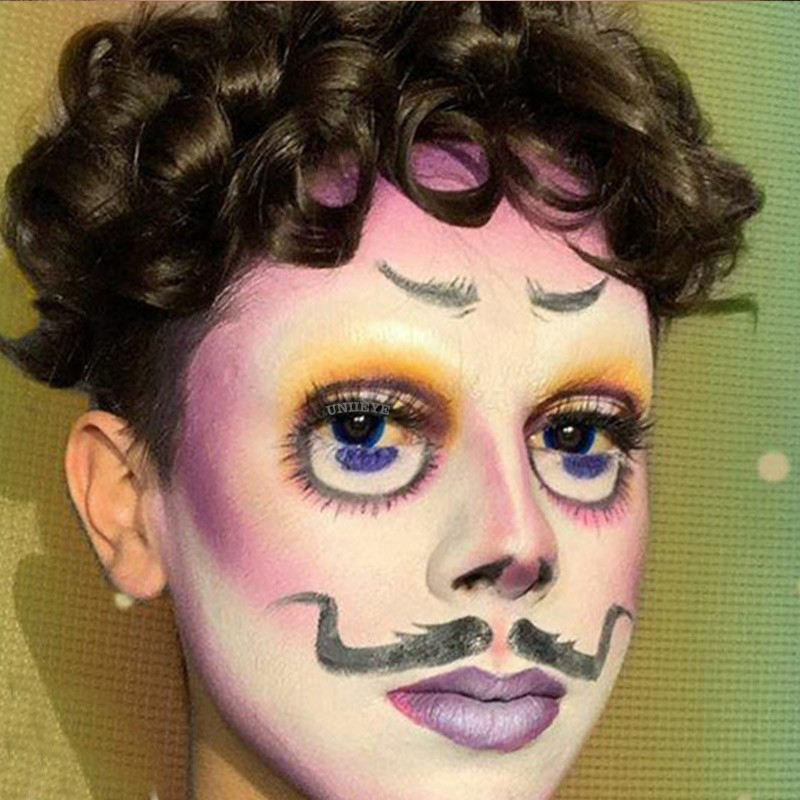 Uniieye Black Block Prescription Cosplay Colored Contact Lenses-UNIIEYE