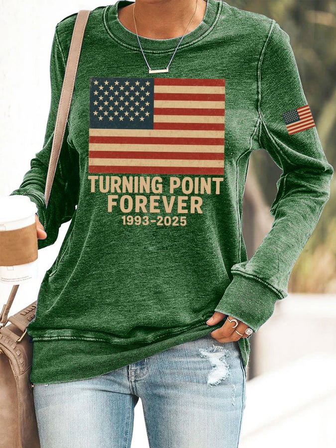 Women's TP Forever 1993 2025 Print Round Neck Sweatshirt-America250