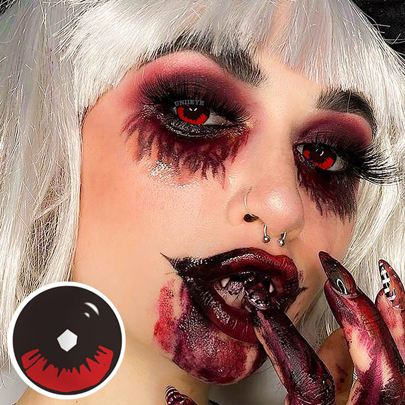 Uniieye Blind Kamado Tanjirou Prescription Cosplay Colored Contact Lenses-UNIIEYE