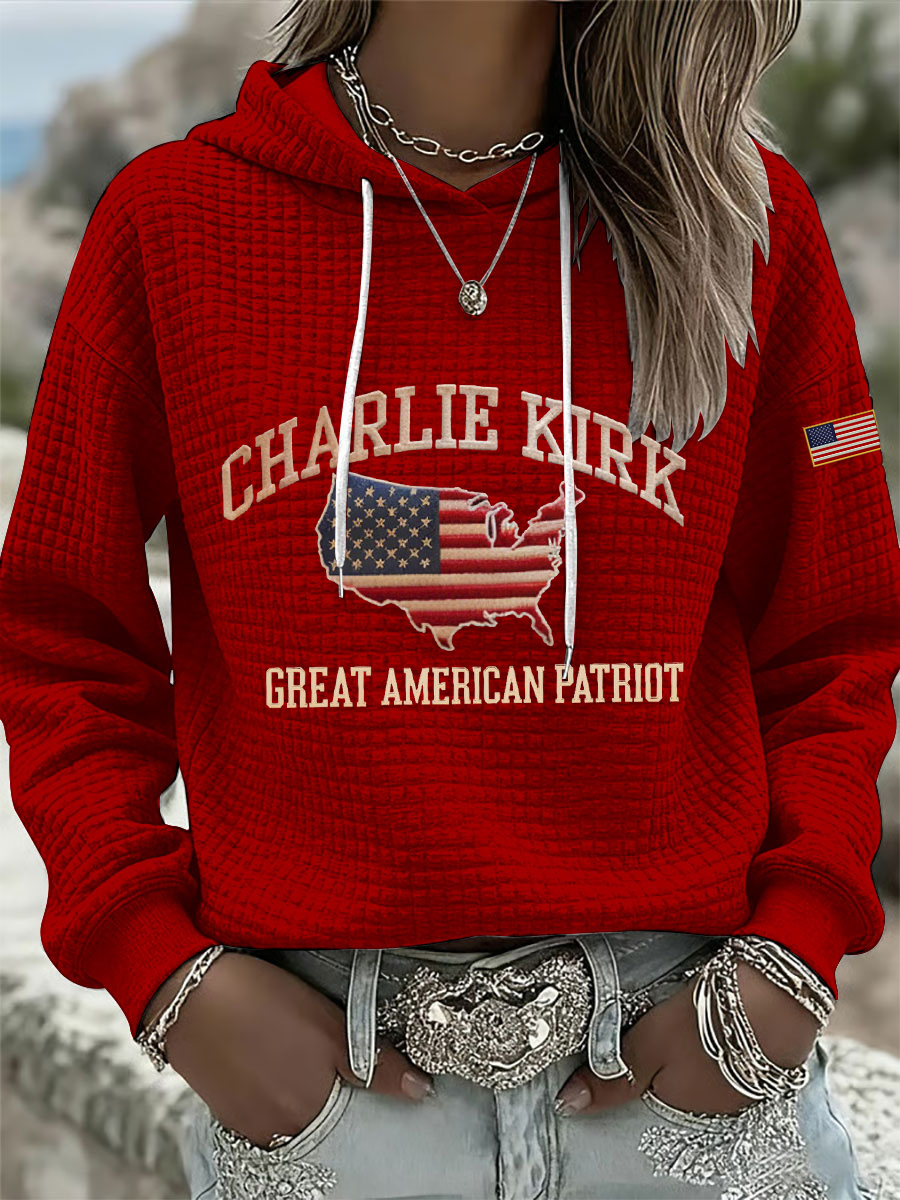 Women's Patriotic Waffle Hoodie-America250