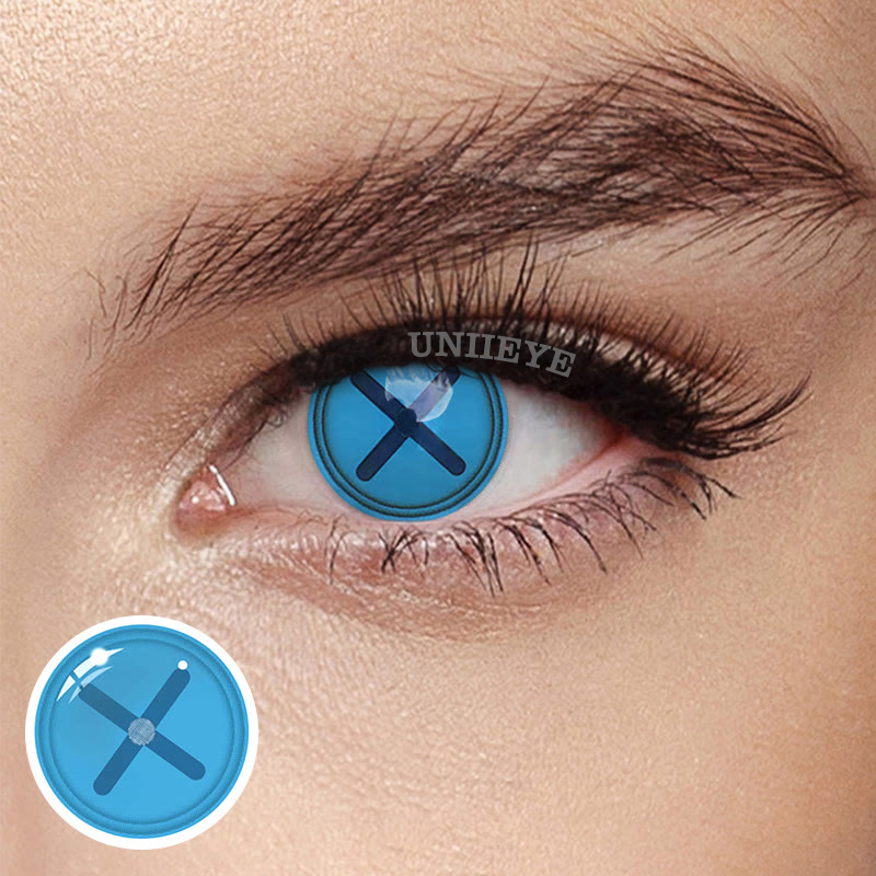 Uniieye Blind Button Eye Blue Cosplay Colored Contact Lenses-UNIIEYE