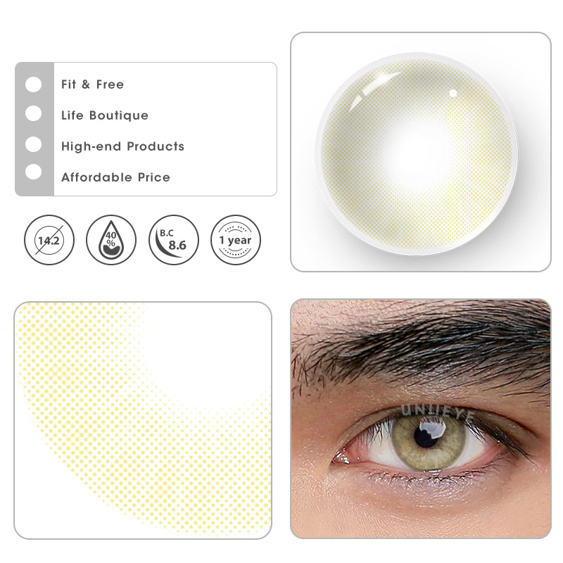 Uniieye Hidrocor II Ambar Prescription Men Colored Contact Lenses