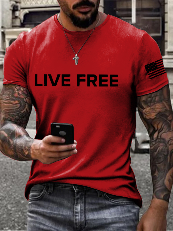 Men's Live Free Printed T-shirt-America250