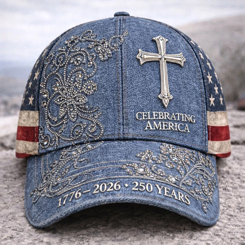 🏆Hand-Embroidered Artisan Cap💖US 250th Anniversary Casual Hat-America250