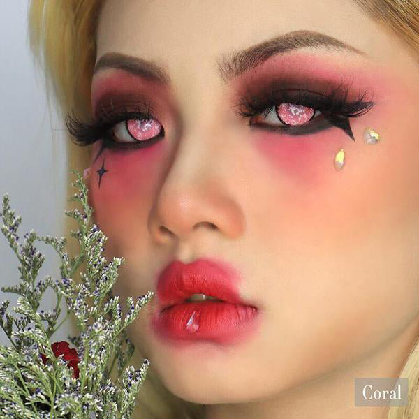 Coral Pink Cosplay Contact Lenses
